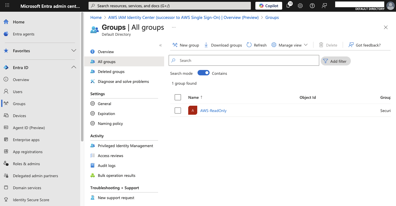 Entra ID Create Group