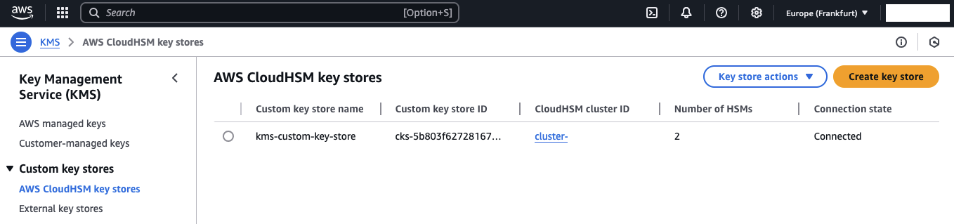 CloudHSM Connected