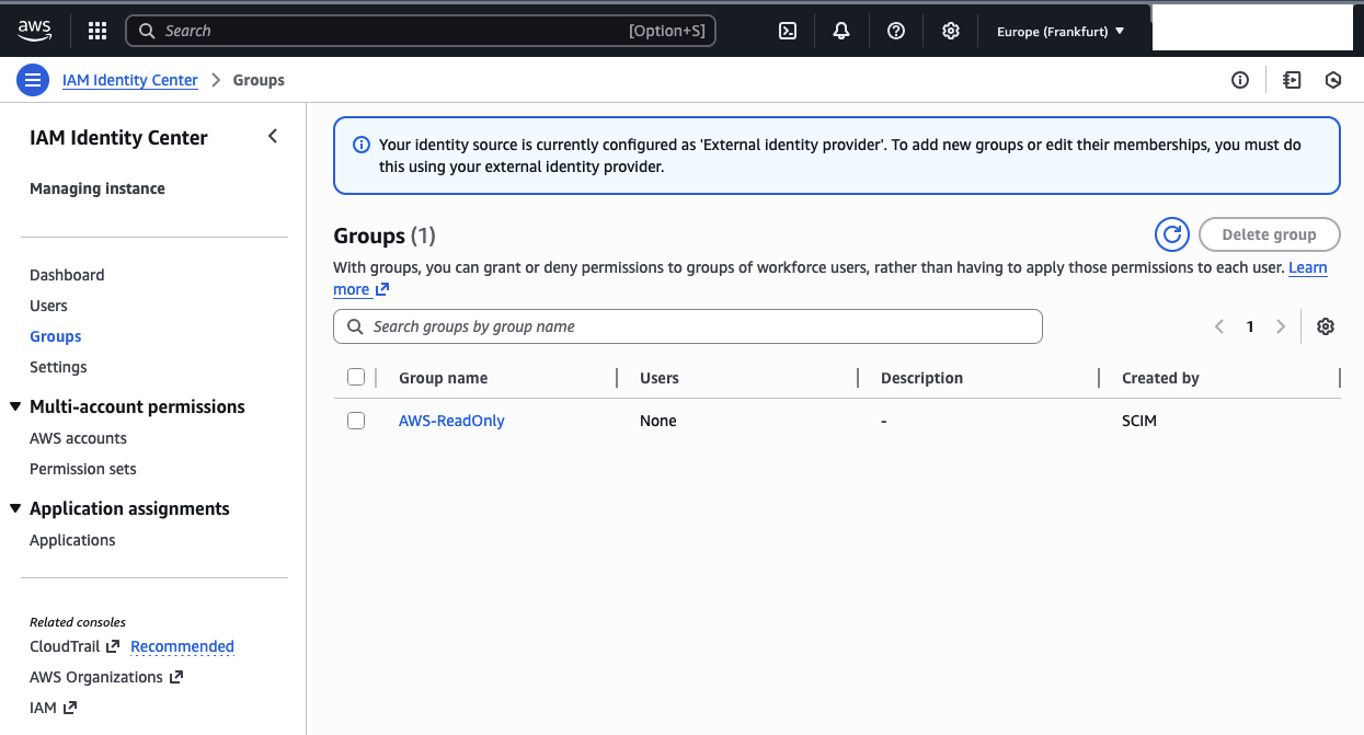AWS Identity Center Group