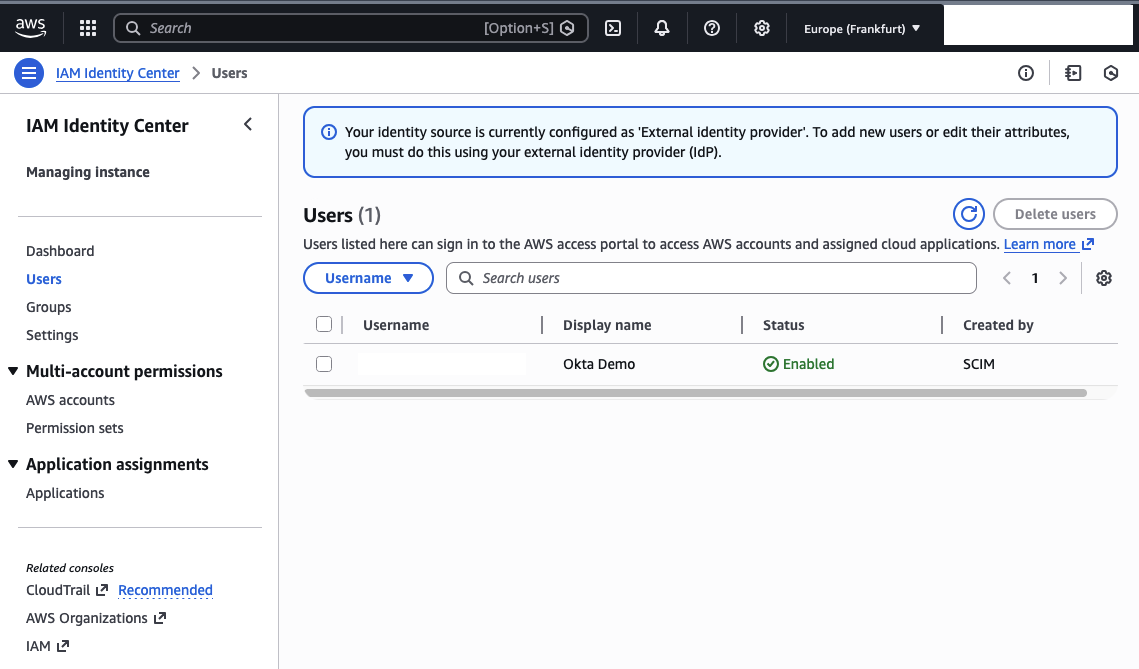 AWS Identity Center User
