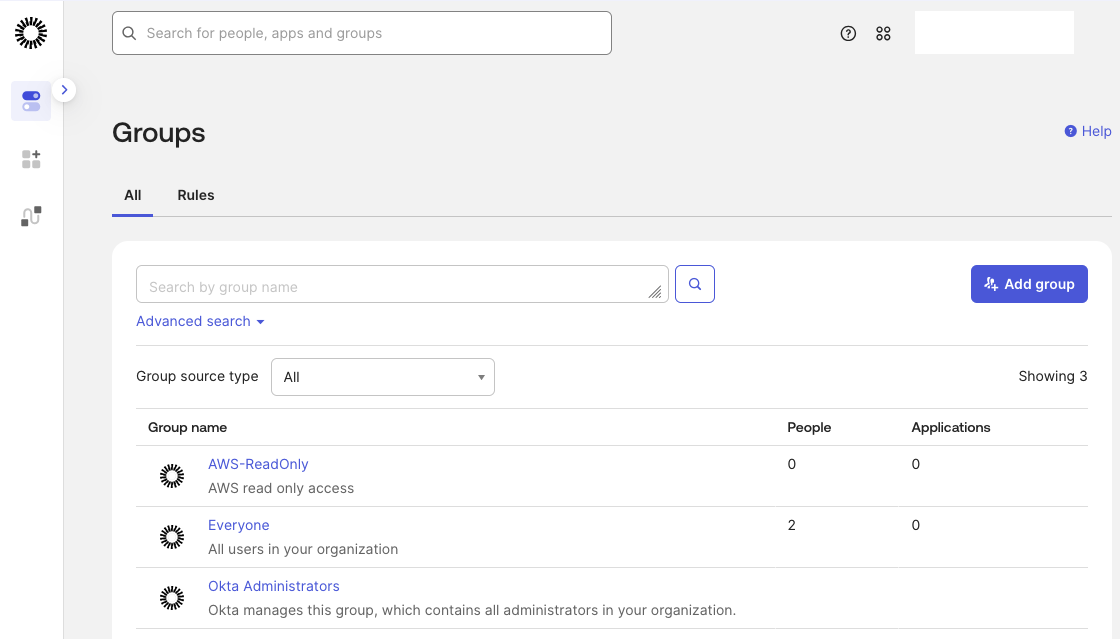 Okta AWS-ReadOnly Group