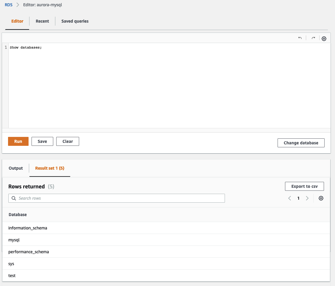 Show Databases