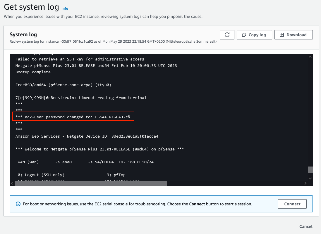 pfsense Password