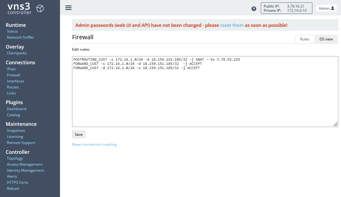 VNS3 Firewall Rules